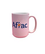 Aflac Coffee Mug Duck Mascot Insurance White 14 Oz Teal Lettering Logo Cup - £8.50 GBP