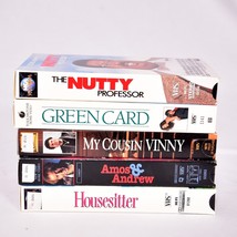 5 VHS Movies Nutty Professor, Green Card, Cousin Vinny, Amos &amp; Andrew, H... - $10.23