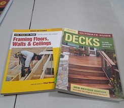 2 Books- Framing Floors, Walls, and Ceilings &amp; Ultimate Guide To Decks paperback - £18.93 GBP