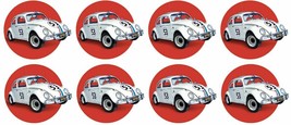 x8 5x4cm Shaped Vinyl Window Stickers beetle Herbie vw car vintage retro bug fun - £4.87 GBP