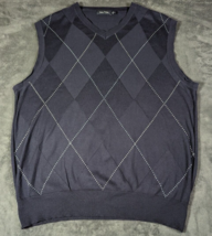 NAUTICA Diamond Linen Blend Blue Golf Vest Sweater MEN&#39;S XL - £14.66 GBP