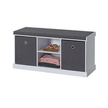 Basicwise 20 x 39 x 14.5 in. MDF Storage Box Shoe Bench with 2 Drawers w... - $133.16