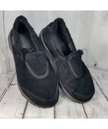 Skechers Size 8 Memory Form Fit Black Leather Suede w Faux Fur Slip On S... - £14.93 GBP