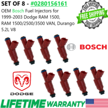 GENUINE Bosch set of 8 Fuel Injectors for 1999-2003 Dodge 5.2L V8 #0280156161 - £125.76 GBP