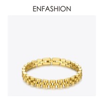 Punk Watchband Bracelets For Women Stainless Steel Gold Color Armband Bangles Fa - £37.54 GBP