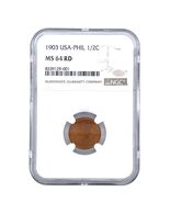1903 1/2C Mezza Dominicana STATI UNITI Filippine NGC MS64RD Rosso - $230.88