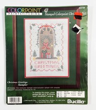 Bucilla Stamped Colorpoint Christmas Kit Christmas Greetings Sampler 63739-New - £7.50 GBP