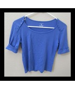 Jones New York Sport Petite Small Blue Tee Top Cuffed Sleeves Women&#39;s - €8,37 EUR