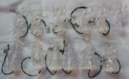 12 Vintage Acrylic One Light Ornaments Pig Tail Light up Tree Ornaments - £59.92 GBP