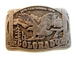 Vintage 1876 - 1976 Colorado Centennial Belt Buckle by CDC - $14.99