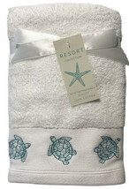 Sea Turtle Hand Towel Set of 2 Beach Summer House Embroidered Resort Collection - £31.23 GBP