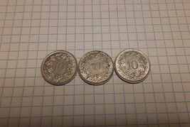 Schweiz Munze Coin Switzerland Helvetica 10 Rappen 1983 1989 1991 - £6.17 GBP