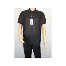 Mens Polo Shirt Slinky Sheer Short Sleeves Soft Touch by Stacy Adams 57007 black image 2
