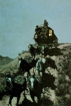 Old Stage Coach of the Plains by Frederic Remington Western Cowboy Print 12x19 - £31.64 GBP