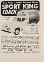 1956 Print Ad Sport King Coach Pickup Truck Camper King Trailer Torrance,CA - £7.03 GBP