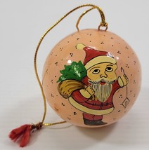 I) Vintage Paper Mache Santa Claus Christmas Tree Holiday Ball Ornament - £5.43 GBP