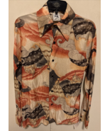 Kennington Shirt Mens  Medium Nylon Disco Hippy Woodstock Geometric Vtg ... - €75,91 EUR