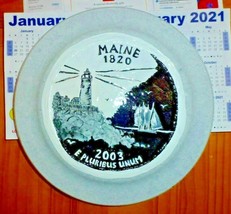 Art Hand Painted Frisbee &quot; Maine 1820 &quot; - £7.61 GBP