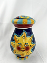 Mexican Talavera Sun Salt Shaker Blue &amp; Yellow Celestial 5&quot; Replacement - £4.19 GBP