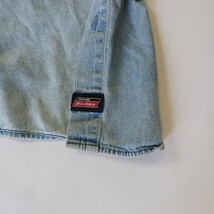 Genuine Dickies GL300SNB Men's Blue Distressed Denim Button-Down Shirt Size L image 7