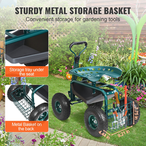 VEVOR Garden Cart Rolling Workseat with Wheels, Gardening Stool for Plan... - $140.77 CAD
