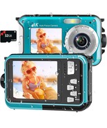 4K Underwater Camera 11Ft Waterproof Camera With 32Gb Card 56Mp Autofocu... - $120.72 CAD