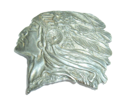 Vintage IMC INDIAN Head Belt Buckle Bloomington Indiana Southwest Wester... - £23.21 GBP