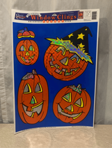 Halloween Window Clings Vintage Holographic Jack O Lantern Unused Sheet ... - £4.80 GBP