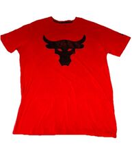 M Mens Under Armour Project Rock Brahma Bull Shirt Top Red Size Medium G... - $6.80