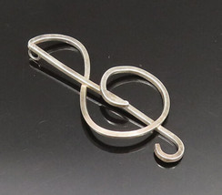 925 Sterling Silver - Vintage Clef Musical Note Outline Pendant - PT20985 - £42.91 GBP