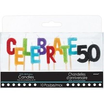 Celebrate 50 Birthday or Anniversary Cake Topper Party Decorations New - $4.25