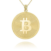 Authenticity Guarantee 
10K Solid Gold Bitcoin Pendant / Necklace - Yellow, R... - £329.67 GBP+