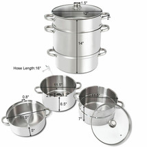 11-Quart Stainless Steel Fruit Juicer Steamer Stove Top w/ Tempered Glas... - $144.39