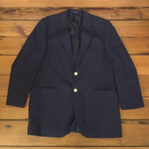 Vintage Ralph Lauren Chaps 100% Wool Navy Blue Suit Jacket Blazer 43T 46... - $49.99