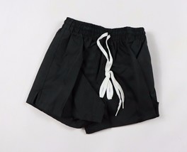 NOS Vintage 90s Youth Small Lined Nylon Running Jogging Soccer Shorts Black - $23.71