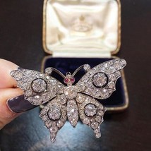 Victorian Rose Cut Diamond Flies 4.24ct Diamond, Edwardian Brooch, Engag... - $181.19