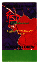 REO Speedwagon Backstage Pass 1987 Pop Rock Music Original Live As We Know It - $22.28