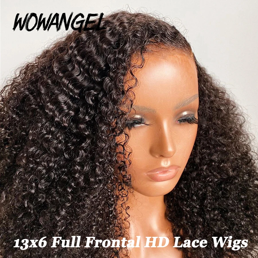 250% Afro Kinky Curly Wigs Real HD Lace Front Wigs Melt Skins Deep Curly 13x6 - £277.16 GBP+