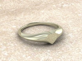 Unique Heart Shape Design 925 Sterling Silver Handmade Signet Women Ring Jewelry - £53.92 GBP