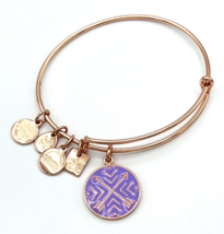 Alex and Ani Arrows Of Friendship Rose Gold Tone Bangle Charm Bracelet - $13.86
