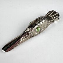 Vintage Silver Plated Paper Holder Figure Goose's Head Paper Holder Marked - $85.00