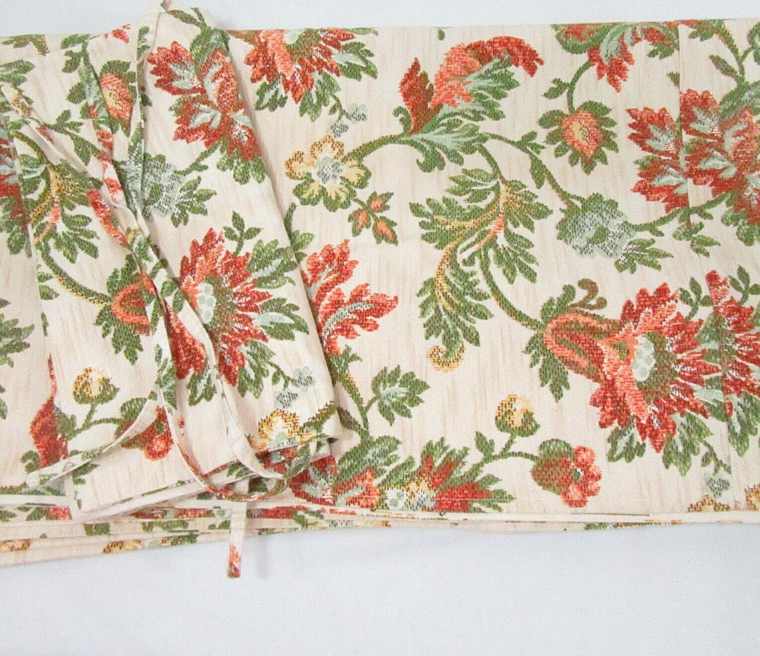 Waverly Jacobean Floral Orange Green Custom 2-PC 68 x 118 Bed and Pillow Covers - $65.00