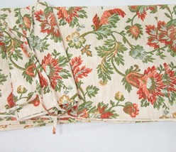 Waverly Jacobean Floral Orange Green Custom 2-PC 68 x 118 Bed and Pillow Covers - £52.21 GBP