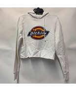 Dickies Womens L White Logo Cut Off Cropped Hooded Pullover Sweatshirt N... - $24.49