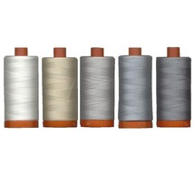 Aurifil 50wt Thread, Large 1422 Yard Spools (5 Spools, White, Beige, 3 G... - £51.10 GBP
