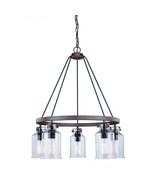 Vaxcel International 5 Light Milone Chandelier Textured Rustic Bronze - $422.99
