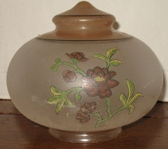 Vtg Painted Flowers Glass Pendant Chandelier Ceiling Fixture Lamp Light ... - $18.81