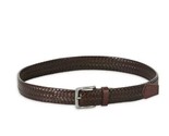 Wrangler Dark Brown Men’s Size 34 Woven Braided Leather Belt Stretch NWT... - $16.73