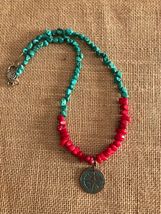 “The Traveler” Turquoise And Coral Pendant Necklace Free Shipping! - £25.11 GBP