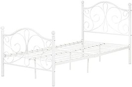 South Shore Summer Breeze Complete Twin Metal Platform Bed (39&quot;), White. - $176.92